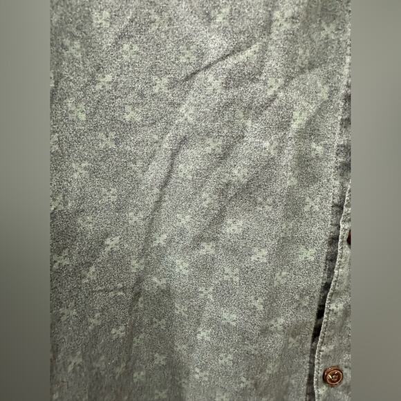 Patagonia Mens Cross Print Hemp Blend Short Sleeve Button Up Shirt Size XXL Blue - Picture 2 of 11